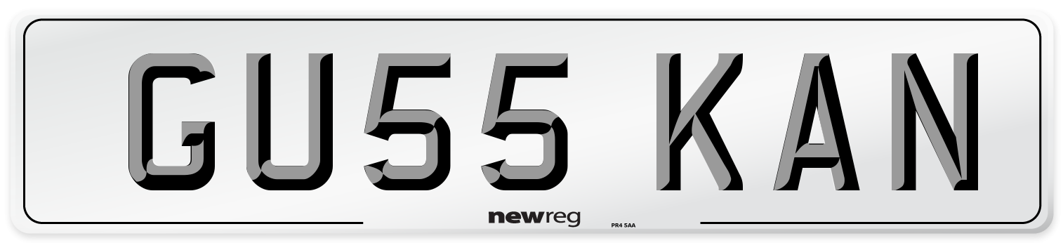 GU55 KAN Number Plate from New Reg